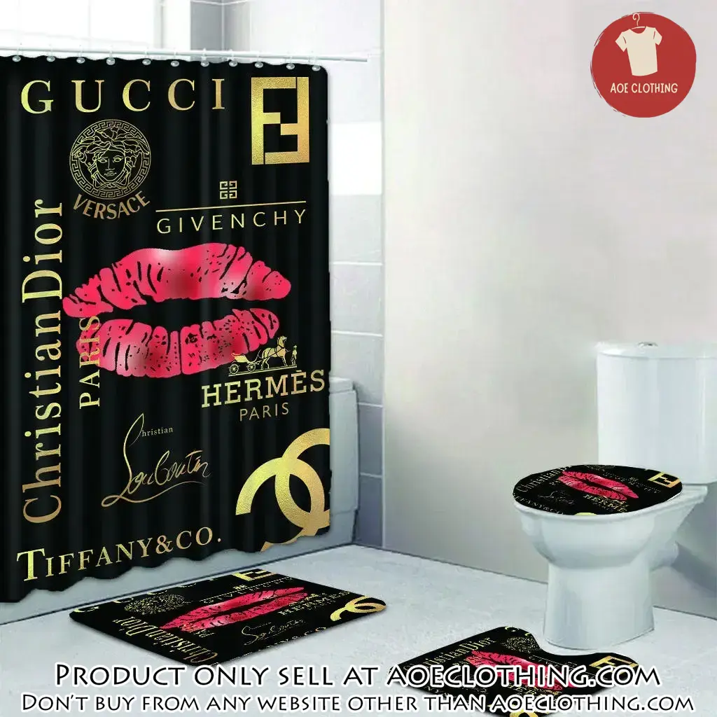 Gucci dior hermes chanel lips fashion limited luxury brand bathroom set home decor aoe0655744